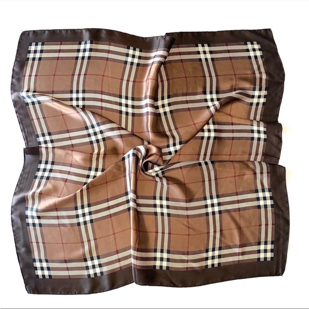 Dark Brown Plaid Scarf